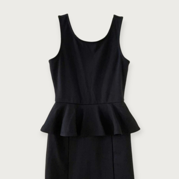 AEO Elegant Black Peplum Dress - Picture 4 of 9